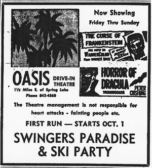 M-104 Drive-In Theatre - Oasis Ad 9-25-65